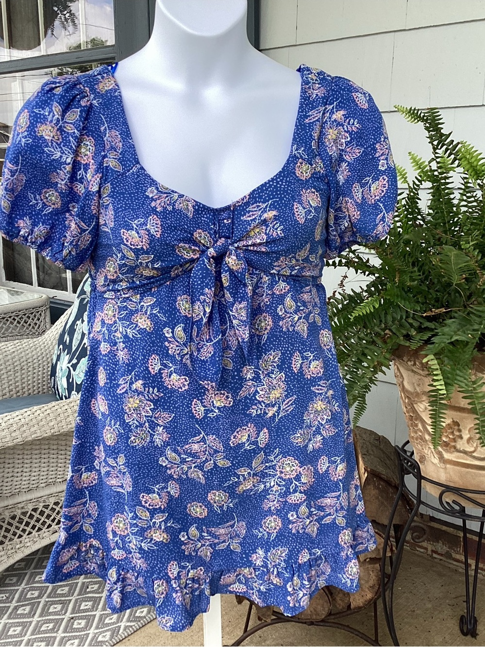 Sienna Sky Blue and Pink Floral Dress LNWOT Junior Size Small
